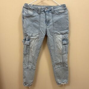 Light Blue Cargo Women Jeans